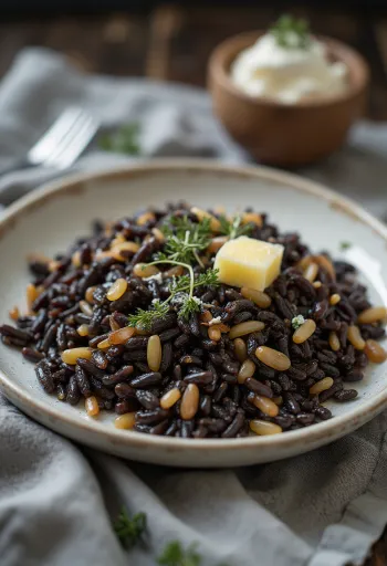 Wilde rijst geserveerd