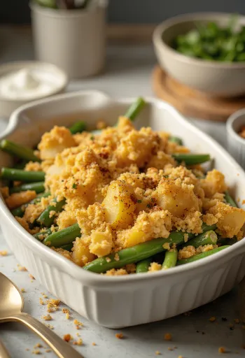 Vegan sperziebonen-ovenschotel met aardappelen