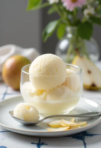 Huisgemaakte perensorbet