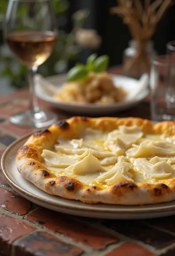 Pizza al Tartufo Bianco met witte truffel en kaas