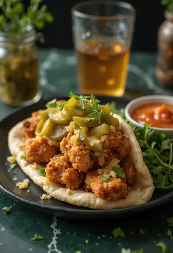 Chicken Shawarma geserveerd in pitabrood