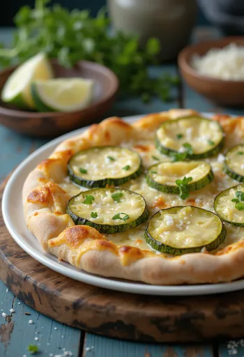 Pizza al Zucchini met courgette en kazen