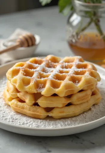 Vanillewafels met vers fruit en slagroom