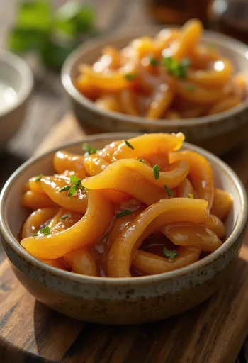 Gekaramelliseerde gembersaus in een glazen kom