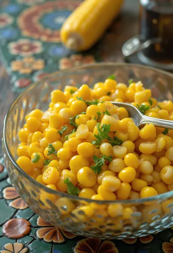Verse maïssalade met knapperige groenten en romige dressing