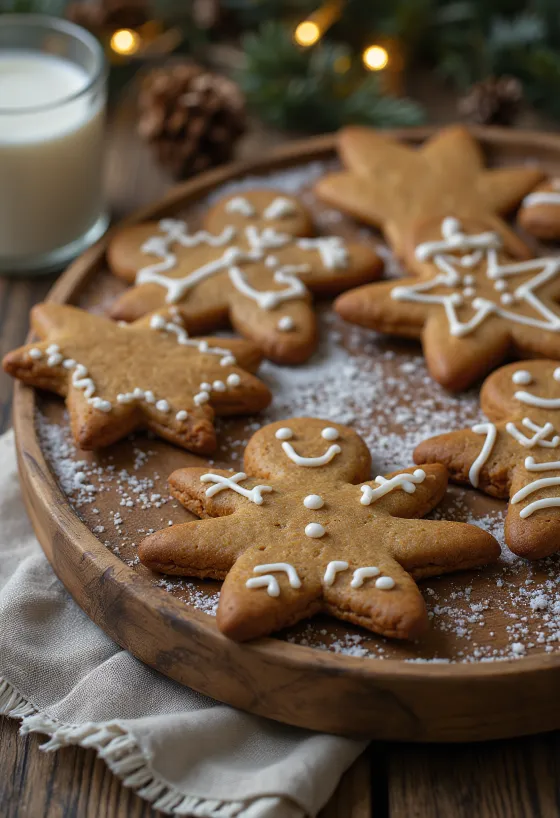 Peperkoekfiguren geserveerd met versiering