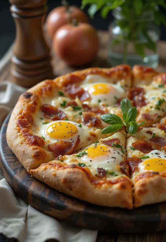 Pizza Rustica Abruzzese met spek, ei en pecorino kaas