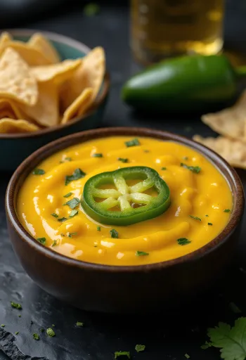 Jalapeño-cheddarsaus in een kom
