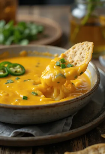 Jalapeño kaassaus geserveerd