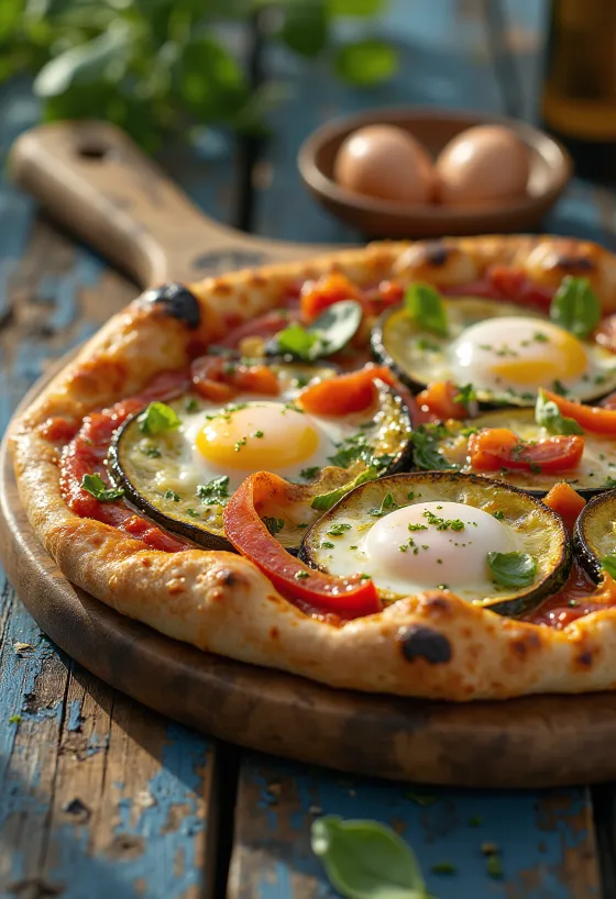 Pizza alla Griglia met gegrilde groenten