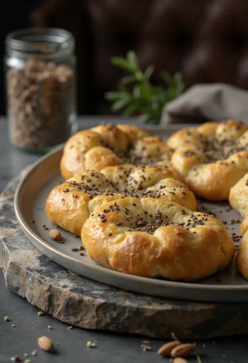 Focaccia met chiazaad en lijnzaad geserveerd