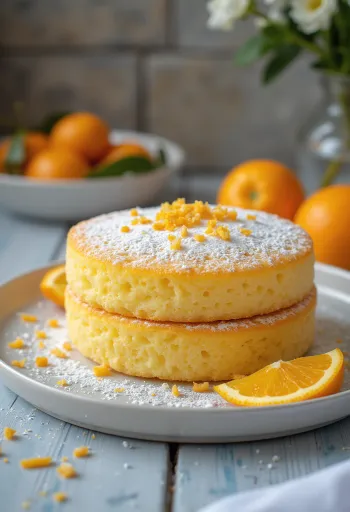 Sinaasappel-vanillecake geserveerd