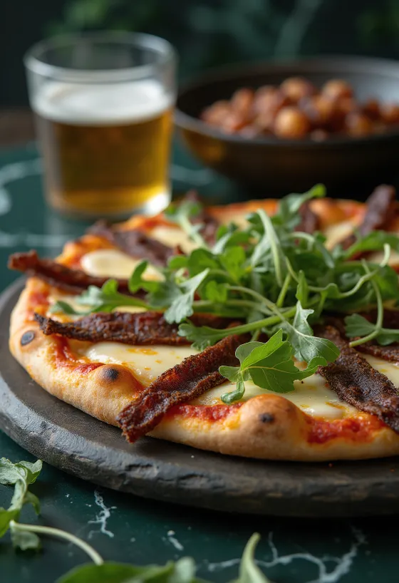 Pizza Sudafricana geserveerd