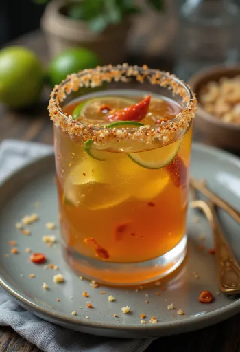 Pittige tequila-limoensaus geserveerd