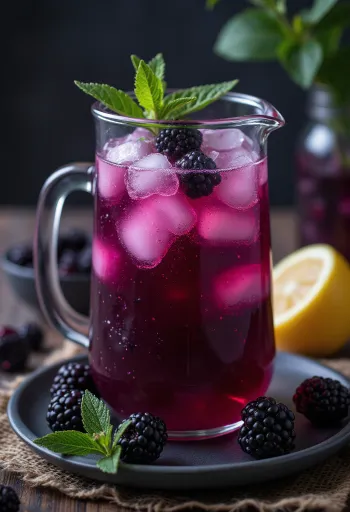 Bramenlimonade geserveerd in een glas