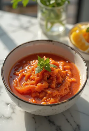 Rode gochujangsaus in een kom