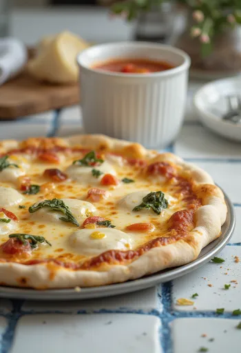 Pizza alla Ricotta met ricotta en kaas