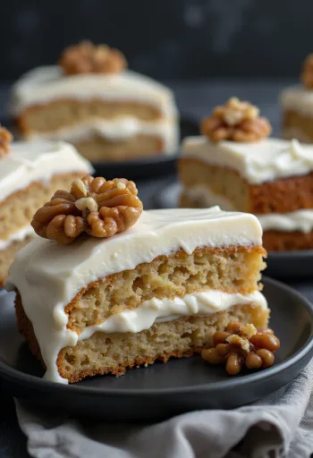 Glutenvrije walnotentaart geserveerd