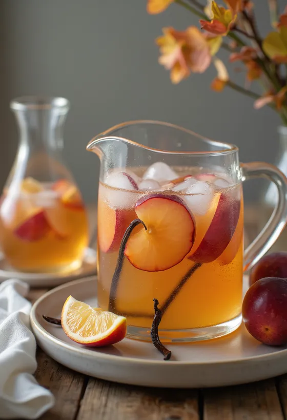 Cider met pruim en vanille geserveerd