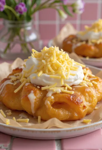 Lángos Hongaars in olie gebakken brood