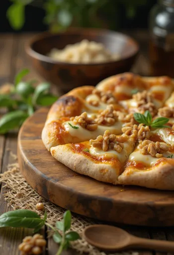 Pizza alle Noci met walnoten en kaas