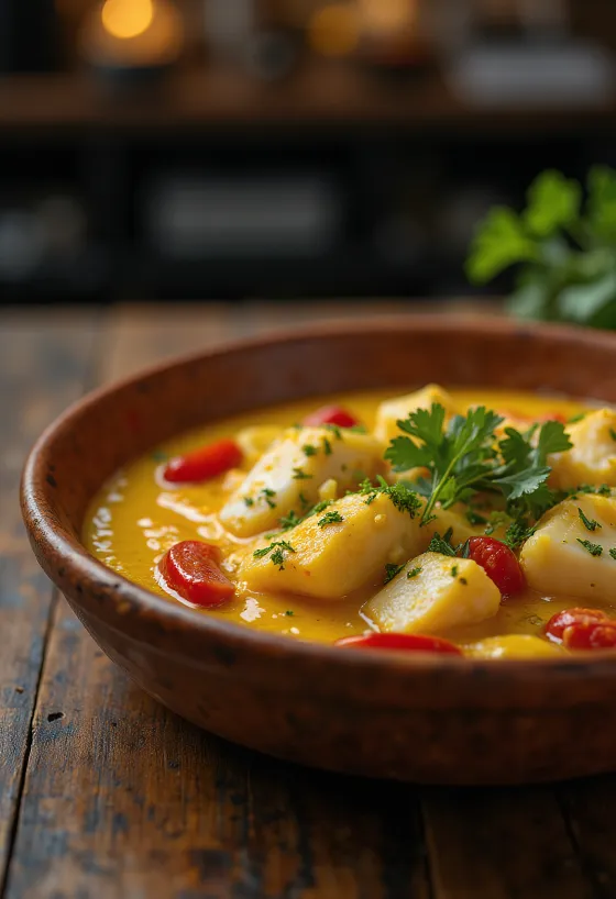 Vatapá de peixe com pimentão met kokosmelk en vis