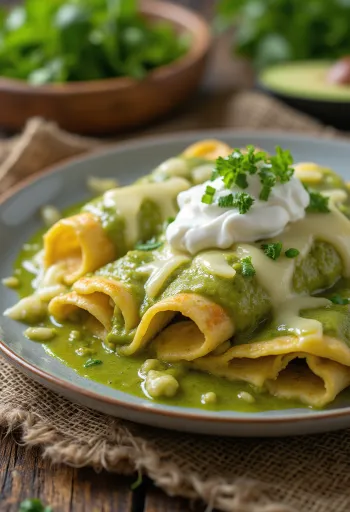 Enchilada verde geserveerd