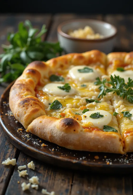 Pizza all’Aglio met knoflook en kaas