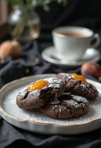 Cacao linzer koekjes geserveerd