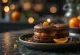Geserveerde macarons met chocolade, marsepein en gekonfijte sinaasappel