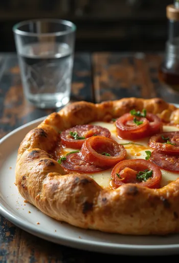 Pizza Diavola met gevulde rand en pikante salami