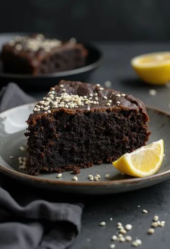 Keto maanzaadtaart geserveerd