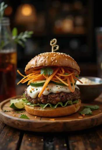 Thaise gekruide burger met koriander