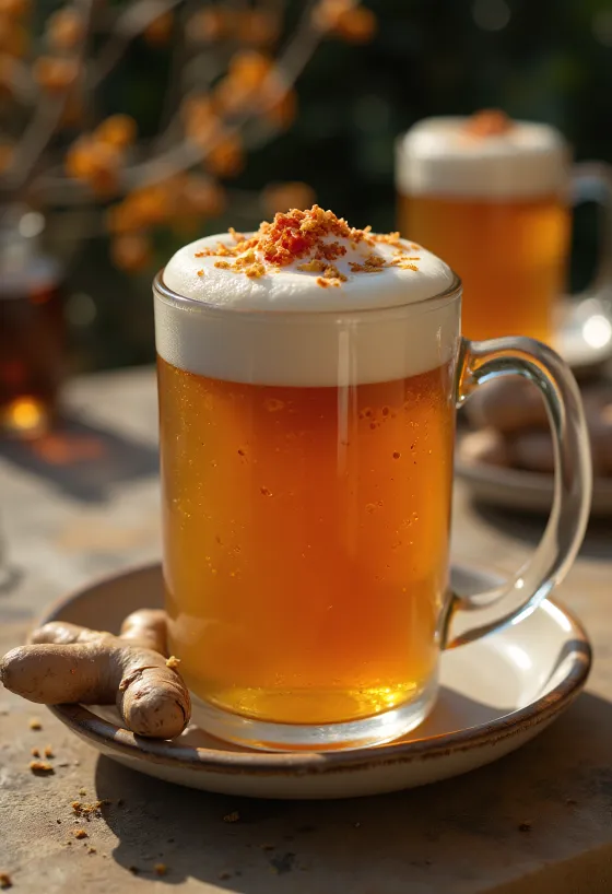 Pittige gekruide cider geserveerd in een glas