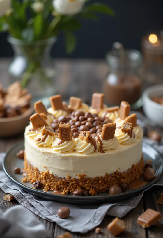 Kinder Bueno taart geserveerd