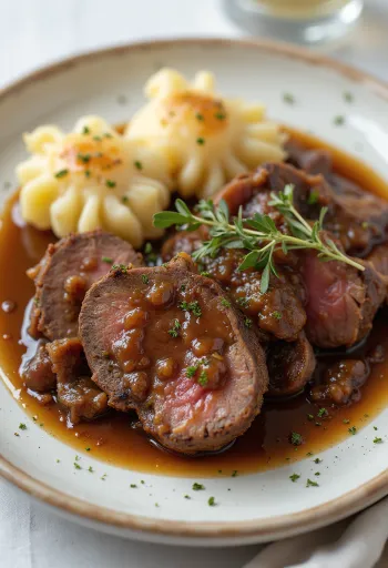 Sauerbraten geserveerd