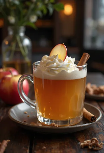 Appelcider met Calvados geserveerd in een glas