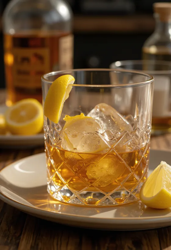 Honingwhiskey in een glas