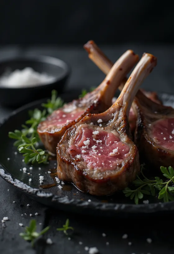 Gegrilde lamskoteletten met rozemarijn