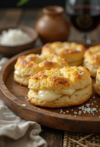 Scones met schapenkaas geserveerd