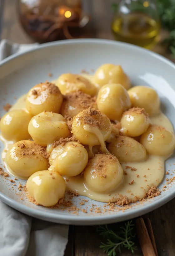 Gnocchi met advocaat geserveerd