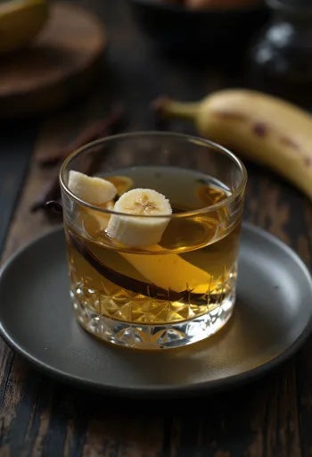Bananenlikeur geserveerd in een fles
