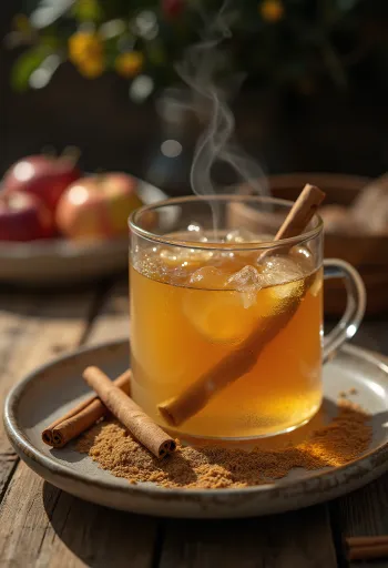 Honing-appelcider in een glas