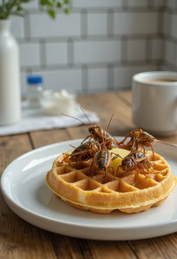 Krekelwafel geserveerd