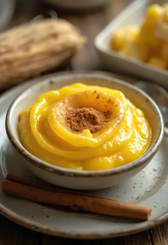 Curau met kaneel, een Braziliaanse maïspudding met kaneel