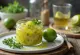 Limoen-tequila chutney met dragon geserveerd