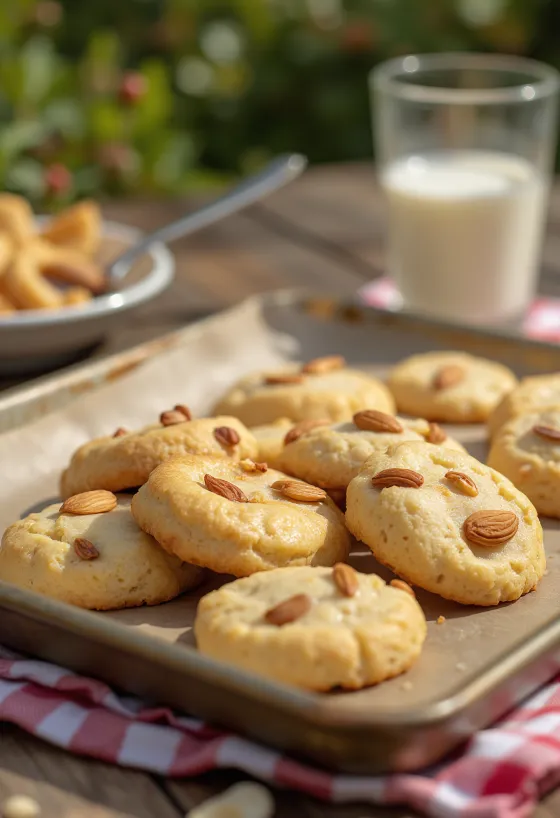 Geserveerde amandelkoekjes op een schaal