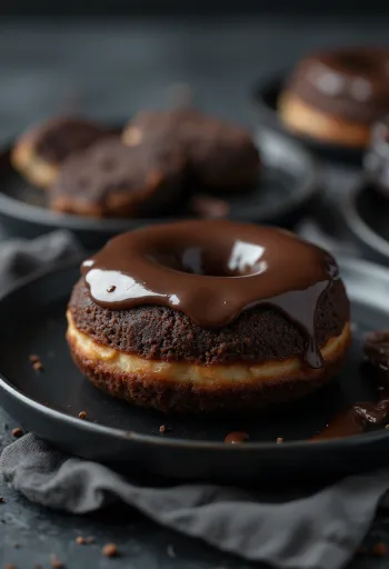 Mud Doughnut geserveerd met chocolade