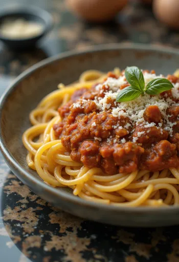 Spaghetti Bolognese, klassieke Italiaanse pasta met tomaten-vleessaus