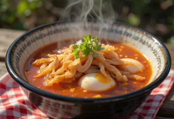 Yukgaejang met gedroogde vis Koreaanse soep geserveerd met gebakken rijst en koriander